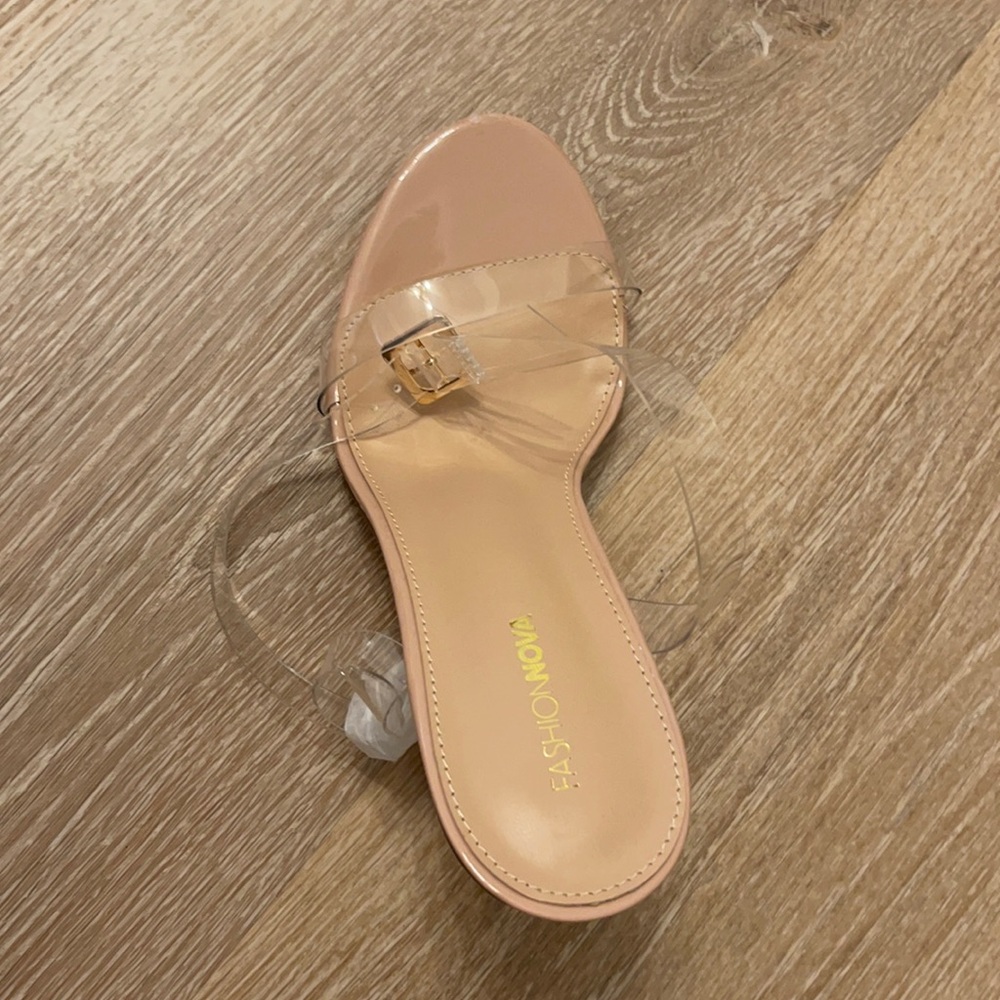 Clear mule heel